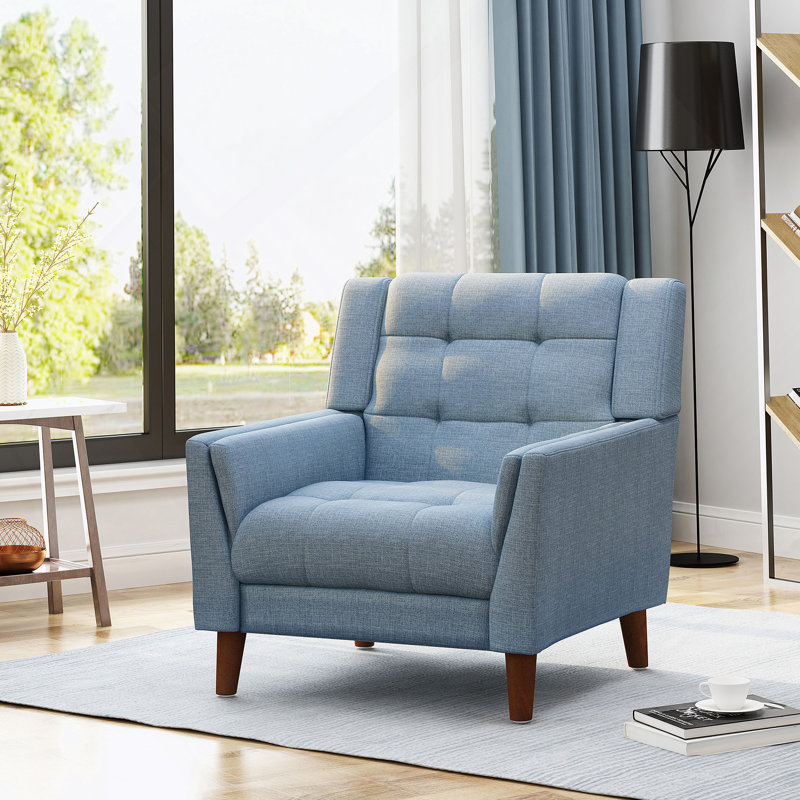 Fauteuil exquis rembourré pour espaces polyvalents, alliant confort et grâce, Bleu