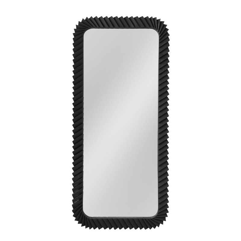 Kindlow Floor Mirror with Layered Wood Frame & Rounded Corners – Modern