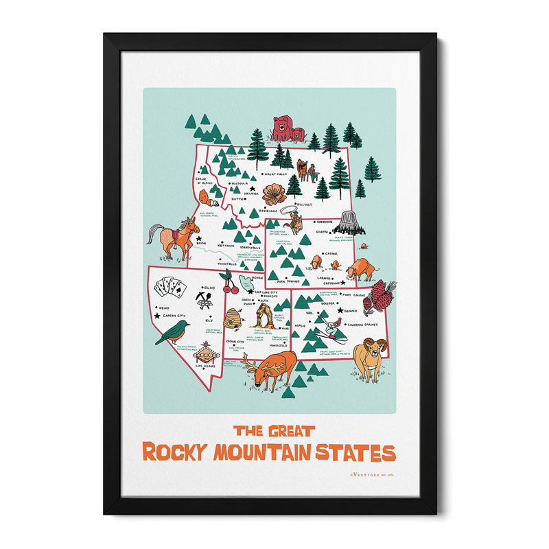 Affiches encadrées The Great Rocky Mountain States, H 24 po x l 16 po