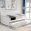 Lit de jour simple en bois avec lit gigogne simple (blanc)