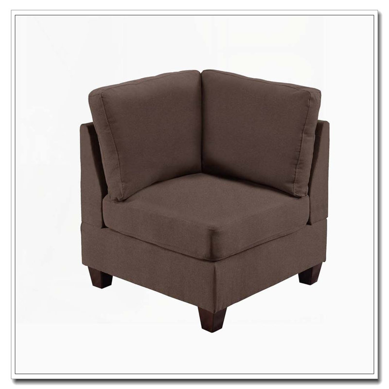 Canapé modulaire d'angle en tissu noir semblable au lin café