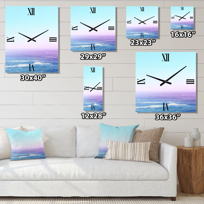 Horloge murale océanique et côtière surdimensionnée Ocean View, Petit