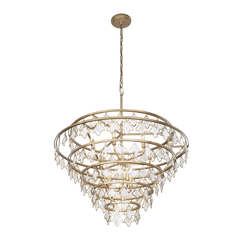 Lustre à 10 lumières Fleur - or français