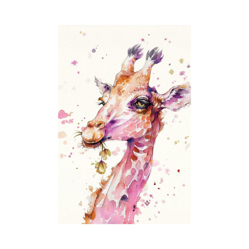 A Lovely & Lofty View (Giraffe) by Sillier Than Sally - Wrapped Canvas Print, 66.04cm H x 45.72cm W x 1.91cm D