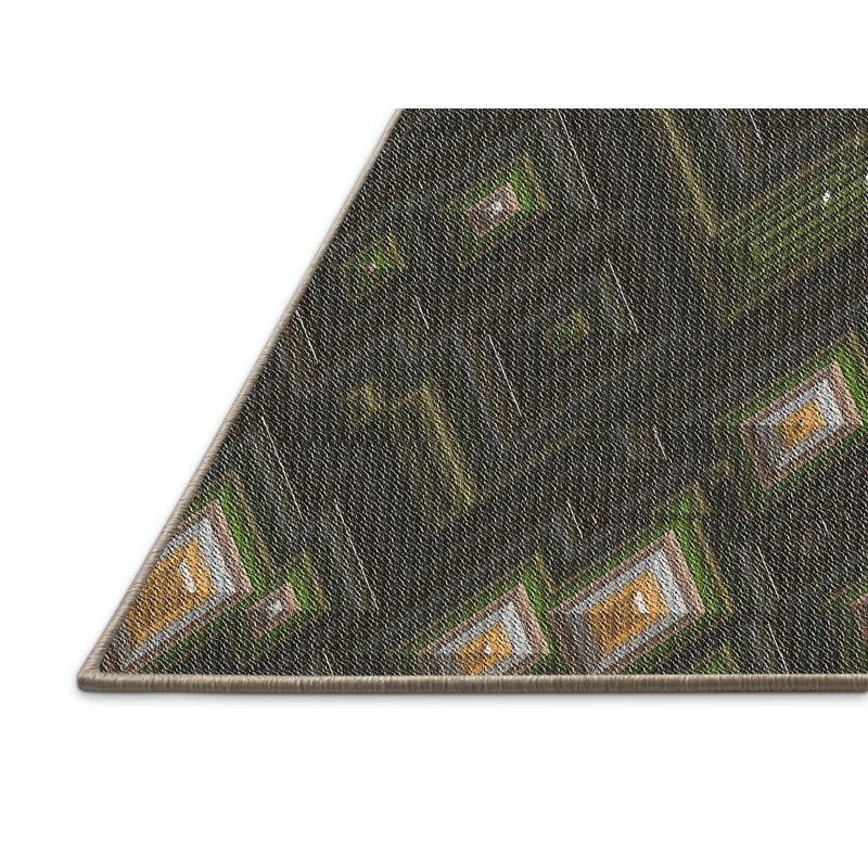 Geometric Indoor Rug, Rectangle 5' x 8'