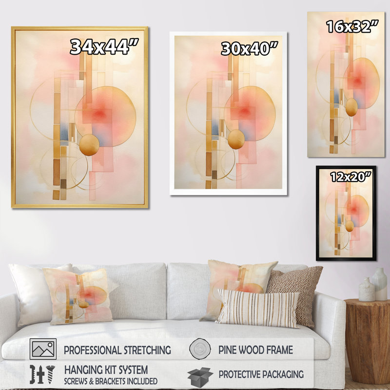 Pêche et harmonie minimaliste jaune IV sur toile, H 20 po x l 12 po x P 1 po, Cadre simple noir