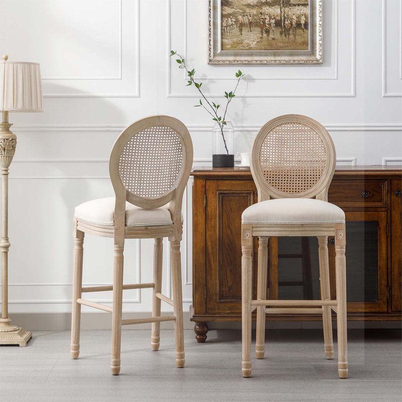 Chaise d'appoint en bois massif, Beige