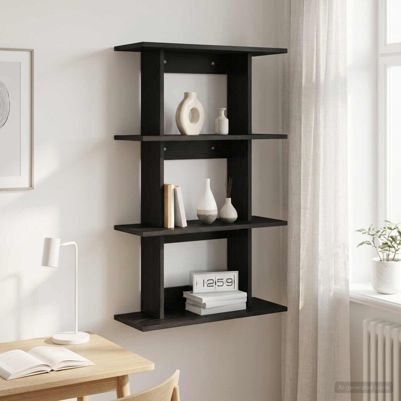  Wall Shelf with Shelf Wall-mounted with Storage Engineered Wood Modern