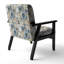 Fauteuil d'appoint rembourré blanc et bleu