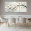 Ensemble de 3 tableaux sur toile représentant des branches de cerisier en fleurs, pour la décoration du salon, de la chambre et de la maison.-737041749