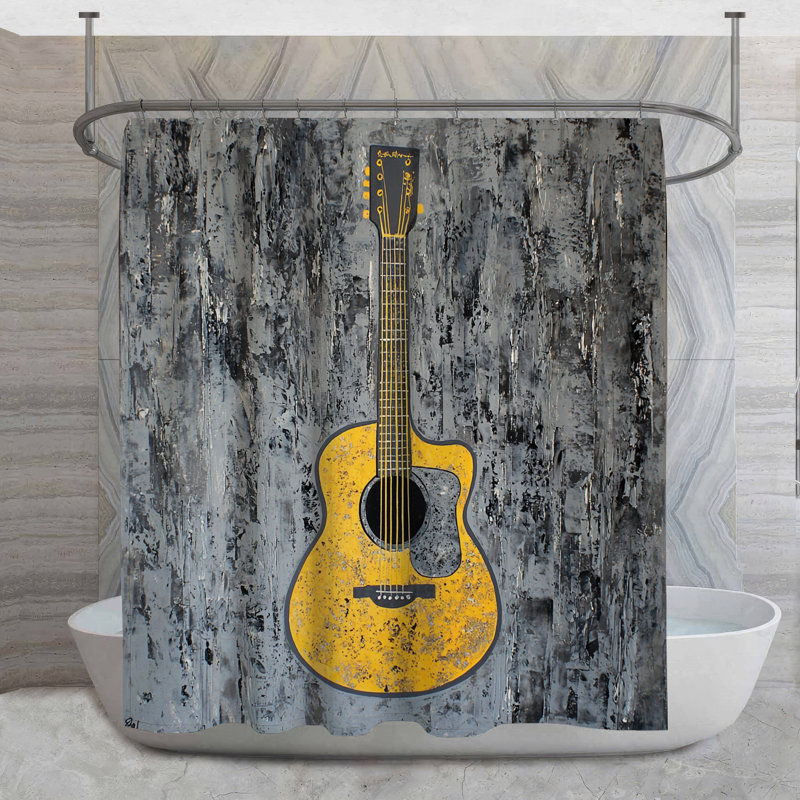 Rideau de douche guitare, H 84 po x l 70 po