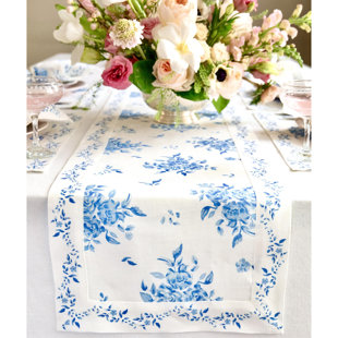 Chemin de table Jolie Fleur - 100% lin pur