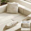 Canapé modulaire en forme de L, canapé en velours côtelé 110 po, beige-516560970