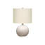 Lighting, H 20 po, lampe de table, béton gris, abat-jour ivoire / crème, contemporain-80124973-80125008