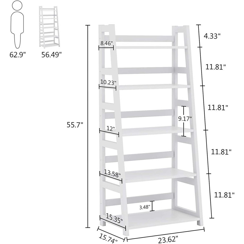 Almos 60cm W Metal Shelving Unit, White