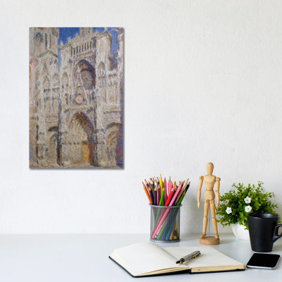 Rouen Cathedral: The Portal (Sunlight) by Claude Monet - Wrapped Canvas Painting