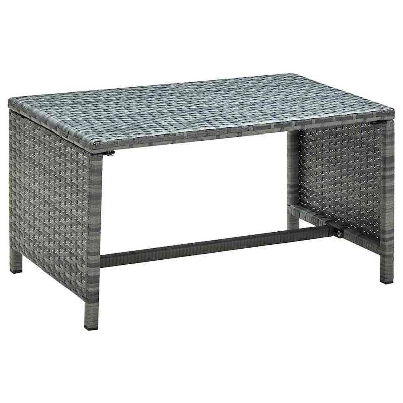  Table basse d'extérieur en poly rotin 70 x 40 x 38 cm Poly