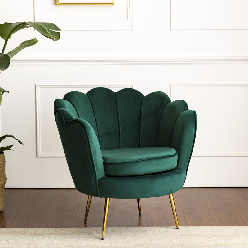 Bernier Velvet Barrel Chair, Green