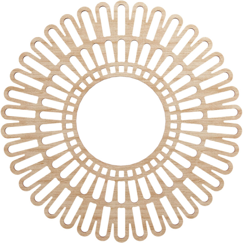 Médaillon de plafond en bois ajouré 26 po x P 9/8 po x P 3/8 po, cerise, Aulne, H 18 po x l 18 po x P 0,38 po