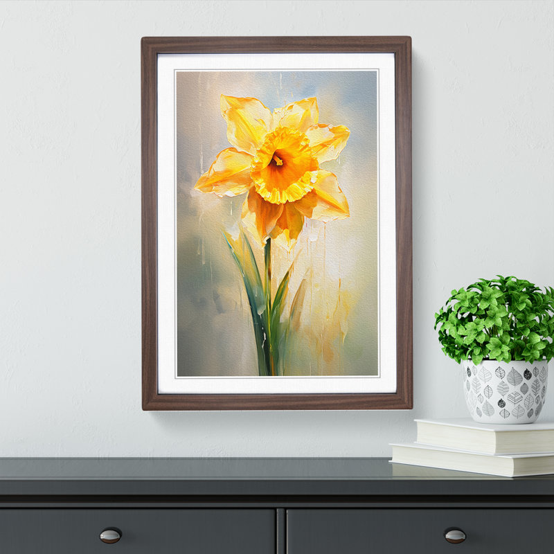 Single Picture Frame Print on Wood, Walnut Framed, 64cm H x 46cm W