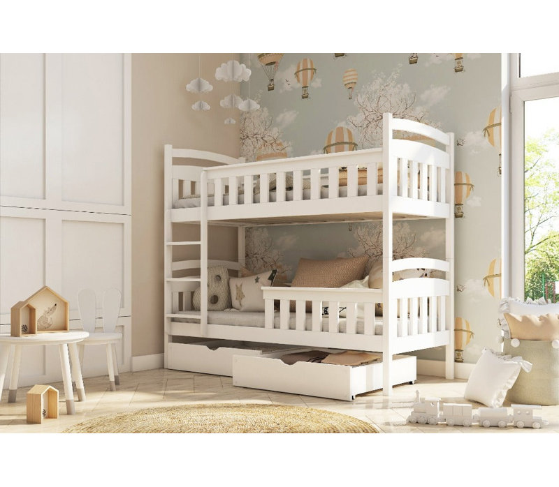 Bunk Bed with Storage Included, White