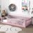Giezi Kids Twin Floor Platform Bed with Fence-1645942253-1610654532