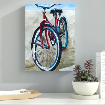 «Red Bike» par Dana McMillan, reproduction sur toile tendue