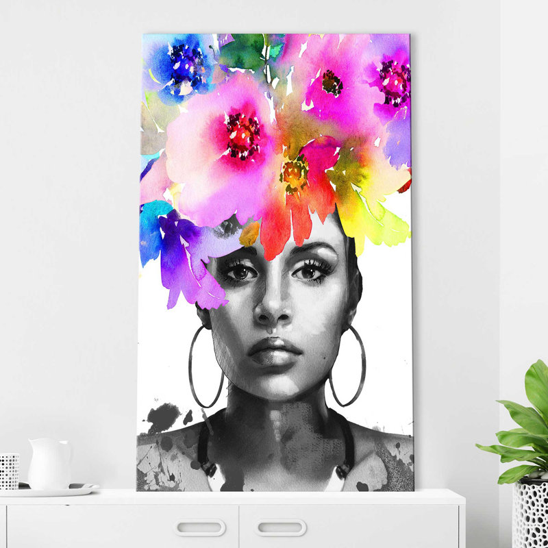 Afrique Model 3 (vertical) - Peinture, Toile tendue, H 30 po x l 18 po x P 1 po