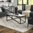Calix 46'''' 46" Faux Marble And Steel Coffee Table-867813247