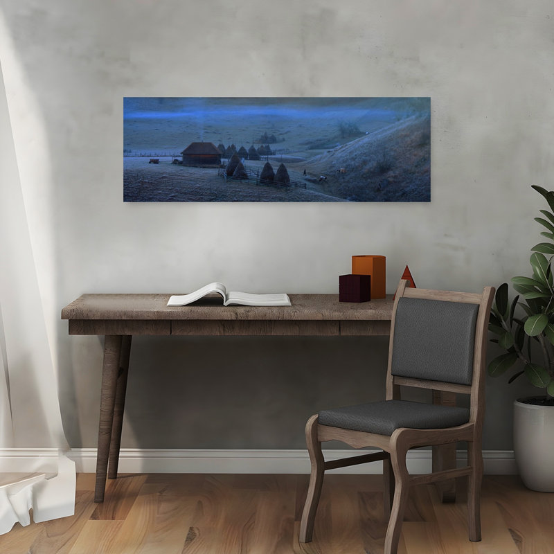 Frosty Morning Farmstead by Julien Oncete - Wrapped Canvas Panoramic Print, 91.44 cm H x 30.48 cm W