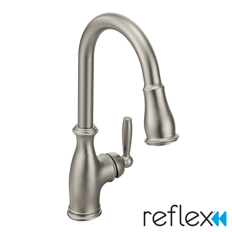 Robinet de cuisine à poignée simple Brantford avec PowerBoost et Reflex, Acier inoxydable classique