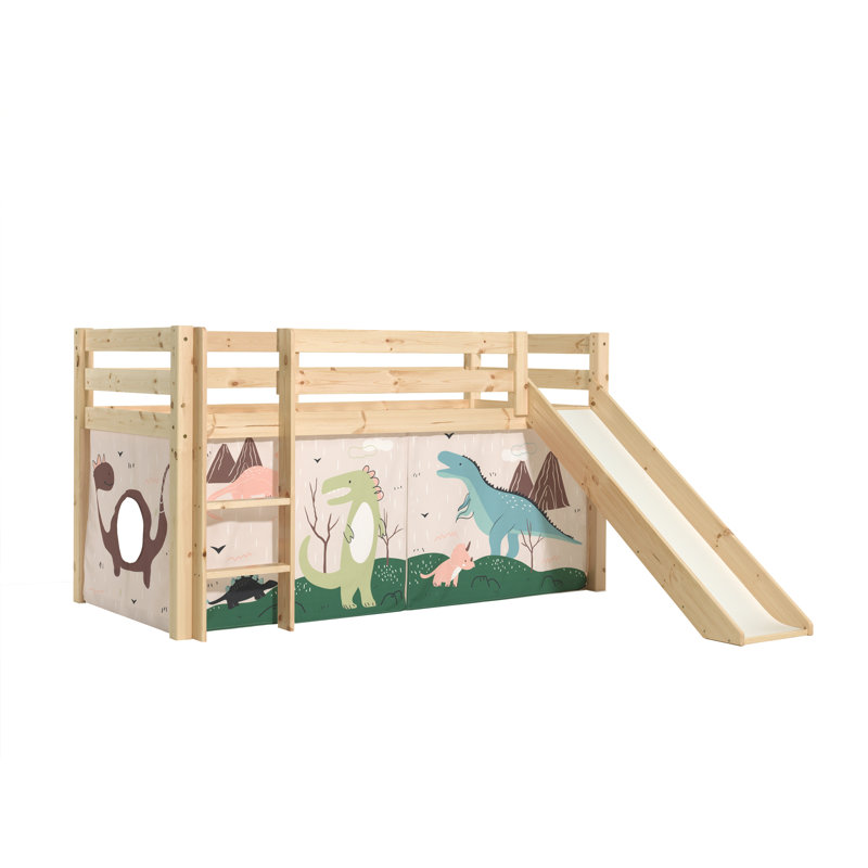 Pino European Single (90 x 200cm) Mid Sleeper Loft Bed, Oak