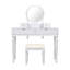 Bureau de coiffeuse de luxe avec miroir rond-973569246