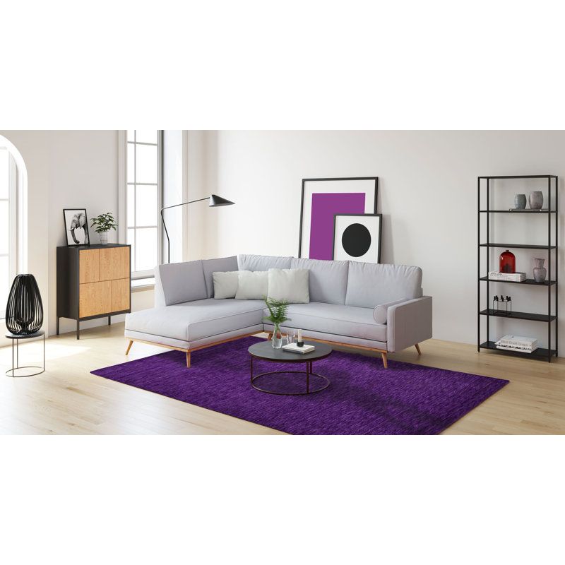 Rectangular Uniform Color Wool Hand Woven Area Rug, Rectangle 170cm x 240cm