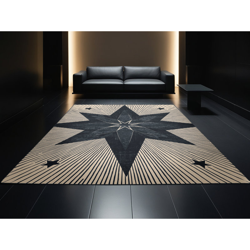 Tapis gris moelleux doux et luxueux Eberhard, 5 x 8