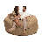  | 6 Ft Bean Bag Chair | Foam Filled - Removable Washable Cover, Camel Suede-972704460-972704508