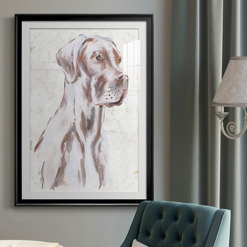 Chien assis IV - reproduction de cadre photo, H 36,5 po x l 26,5 po x P 1 po, Noir
