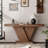 66" L Modern X-Leg Console Table With Solid Wood Veneer, Sturdy Entryway Hallway Table For Small Space, Mid-Century Narrow Sofa Table With Geometric Design & Wide Top, Walnut-840579560-840579561-840579566