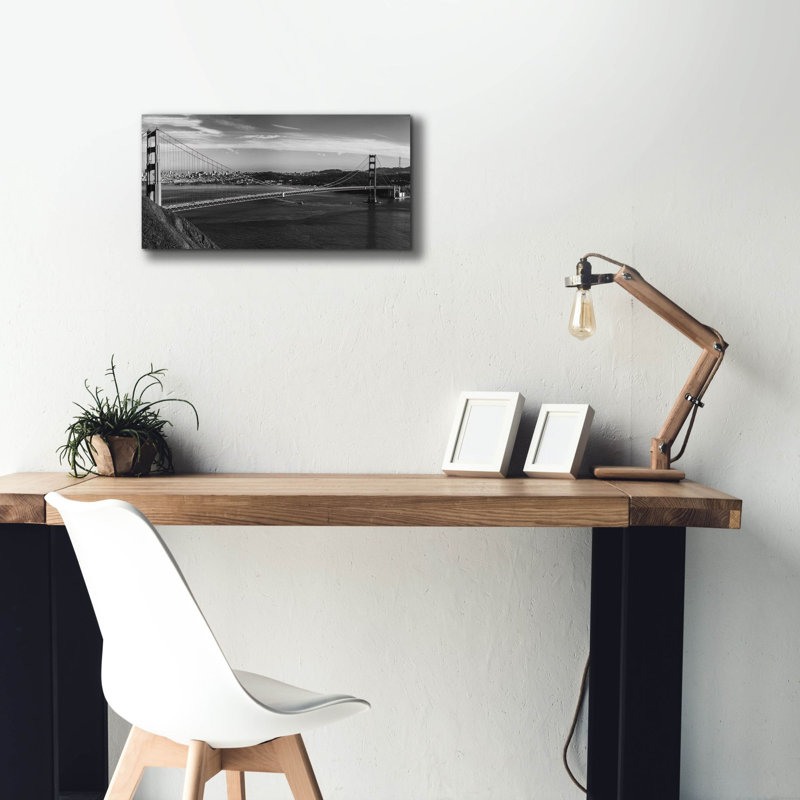 " Golden Gate Bridge Bw " by Epic Portfolio, 12" H x 24" W x 0.75" D