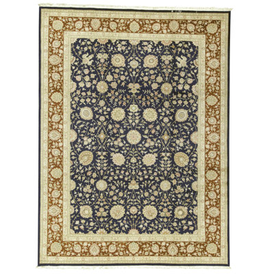 Handmade Silk and Wool Area Rug