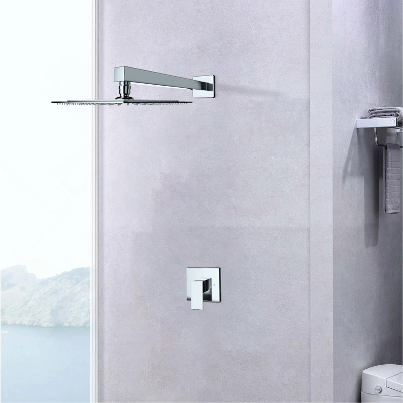 Robinet de douche mural chromé (valve incluse)