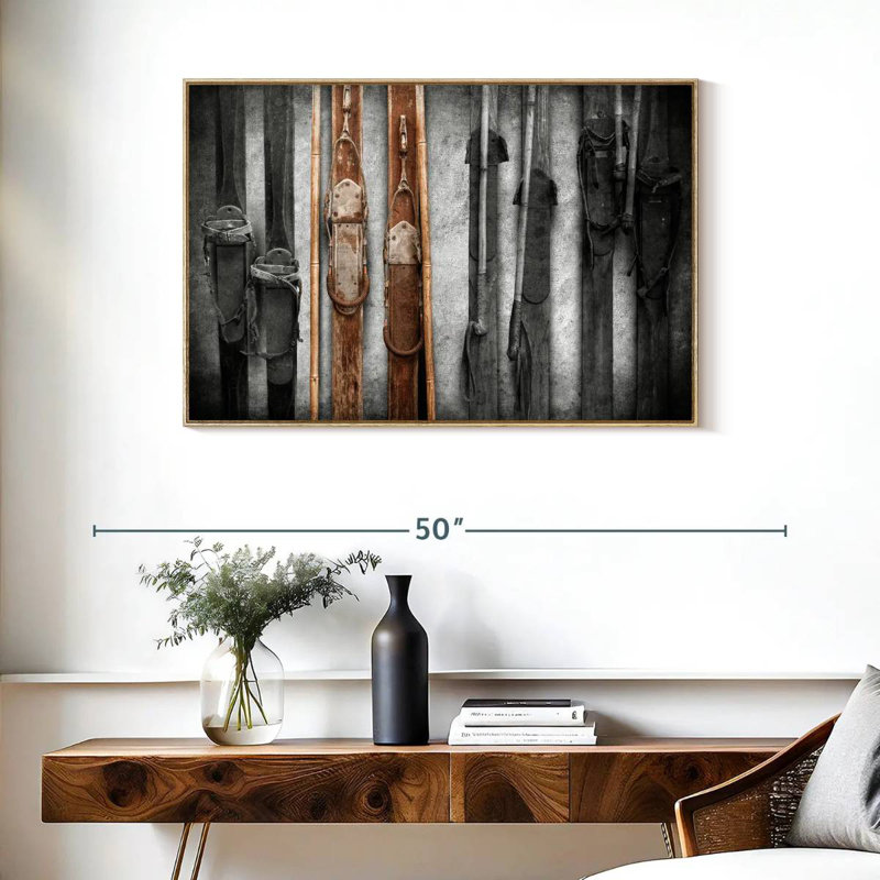 Collection de ski, Cadre flottant en bois naturel, 37 po x 25 po