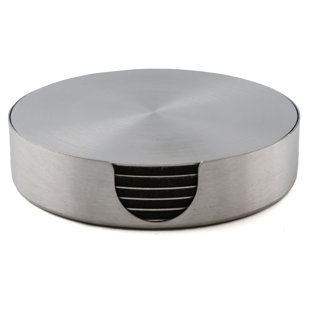 Ensemble de sous-verres ronds en acier inoxydable