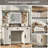 Farmhouse Makeup Vanity Desk with Sliding Mirror and Lights, 47.2" Big Vanity Table with Charging Station, Makeup Desk with 5 Drawers & 2 Cabinets, White-1315028945