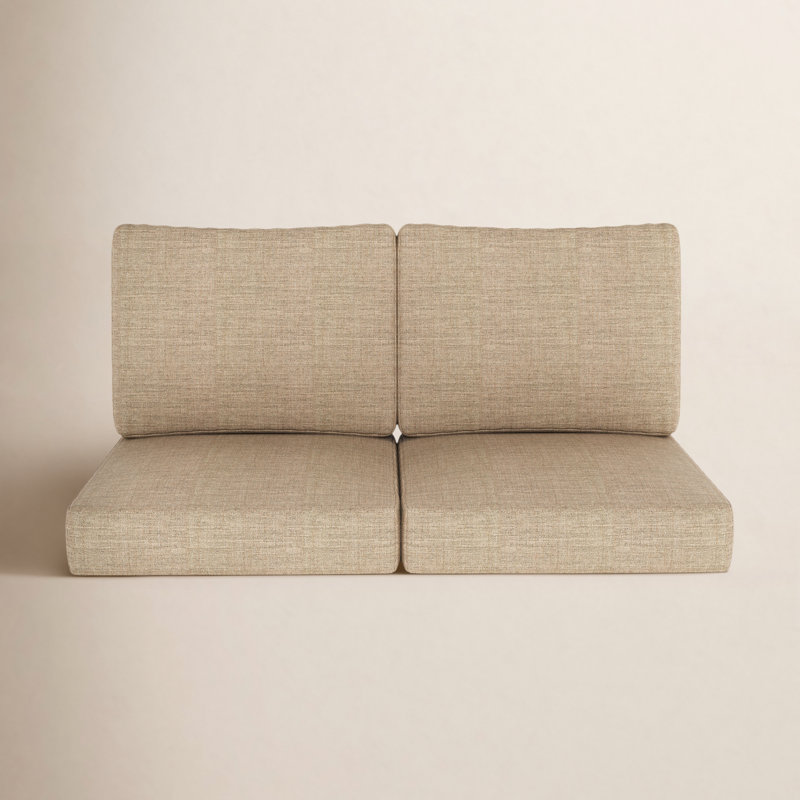 Sunbrella® Outdoor Loveseat Seat / Back Cushion, Cast Ash Sunbrella® Plainweave