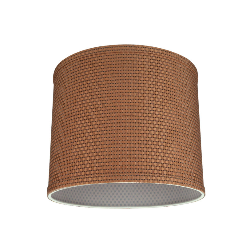 Abat-jour tambour en tissu texturé en jacquard 10 po (araignée) de couleur brune