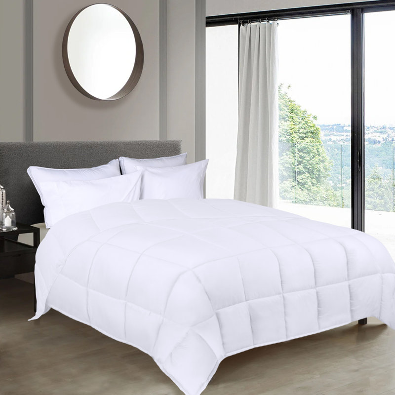 Superior Grand Down Alternative All Season Reversible Comforter, Twin Comforter, White