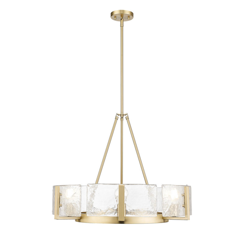 Aenon Chandelier with Hammered Water Glass, 65.63'' H x 21'' W x 27.75'' D, Brushed Champagne Bronze, 6