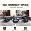 Table basse de salon avec plateau relevable noir