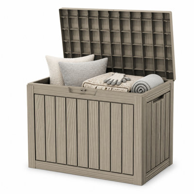 45 Gallon Weather-Resistant Deck Box with Lockable Soft-Close Lid 